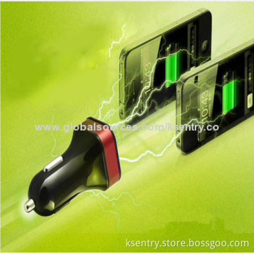 Best Quality Aluminum Alloy Ring Dual-USB Car Charger (2.1A), CE, RoHS Marks